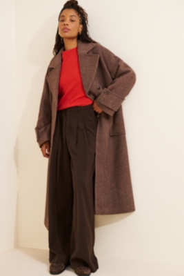 Wool-Blend Herringbone Maxi Coat | Nuuly