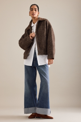 Hunting Printed Knit Oversized Sweater