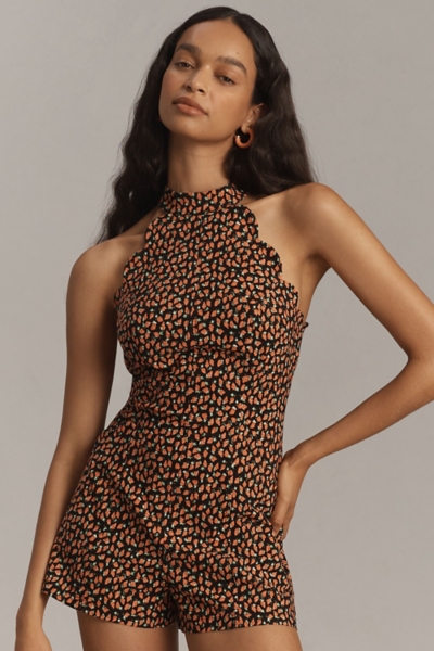 Scallop Halter Romper | Nuuly