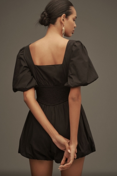 Puff-Sleeve Smocked Romper | Nuuly