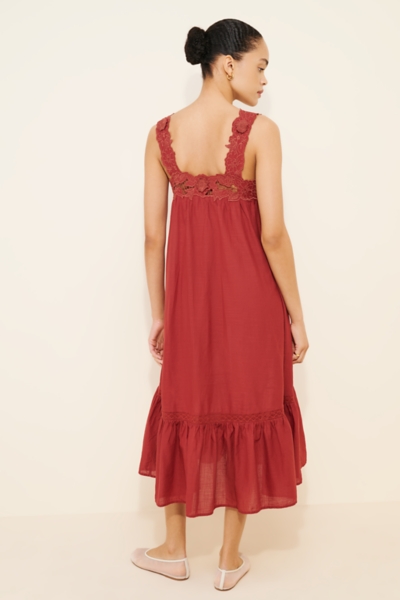 Sleeveless Embroidered Midi Nap Dress | Nuuly