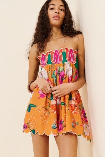 house on the hill tulip rompers＆bonnet Strapless Tulip Babydoll Romper | Nuuly