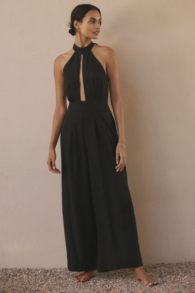 Mock-Neck Plunge Jumpsuit | Nuuly