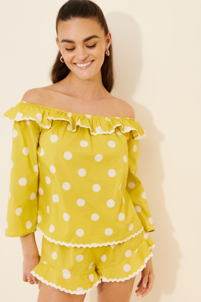 Polka Dot Off-Shoulder Top | Nuuly