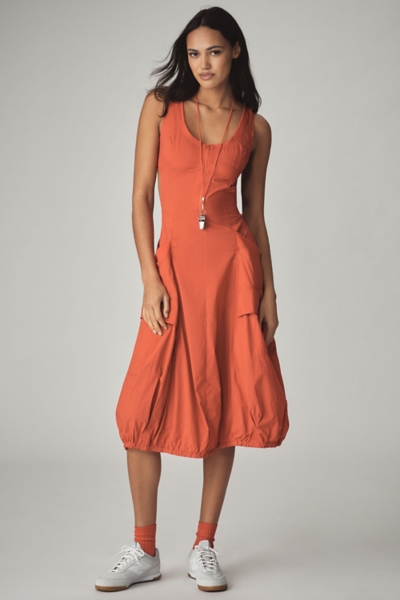 knee length dresses for ladies The Olive Bubble Sleeve Midi Dress main image 0