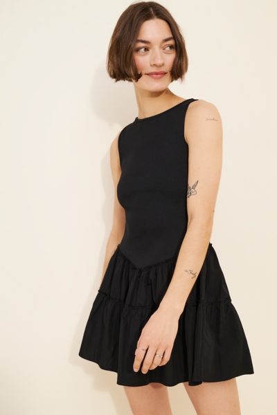 Rib Tank Drop-Waist Twofer Mini Dress | Nuuly