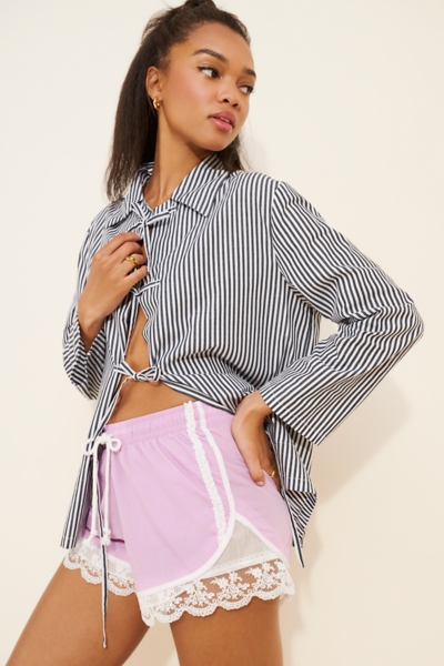 Long Jump Lace-Trim Drawstring Shorts | Nuuly