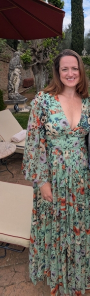 Floral Chiffon Plunge Long-Sleeve Ruffle Maxi Dres | Nuuly