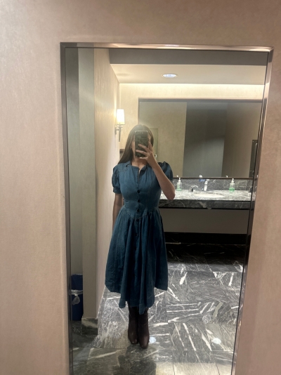 Short-Sleeve Denim Midi Shirt Dress | Nuuly