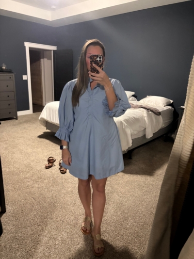 open lace back dress Focus Pleat Smock Dress main image 0