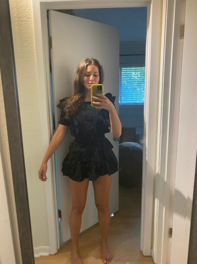 lui mini dress black Slony Low Back Mini Dress in Black Lycra main image 0