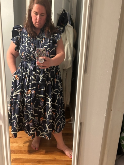 ruffled floral shirt dress anthropologie Ruffled Floral Shirt Dress