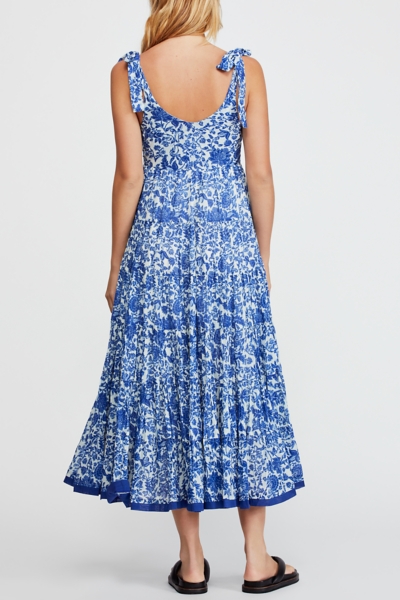 grey abstract print chiffon ruched drape midi dress Women's Abstract-Print Pleated Midi Dress