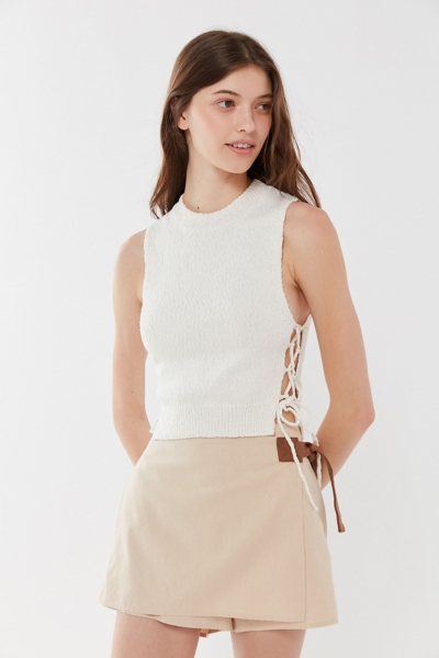 Sapphire Side-Tie Cropped Tank | Nuuly