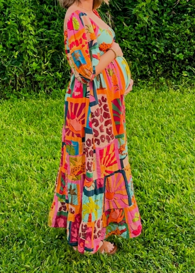 Tropical Collage Midi Dress | Nuuly