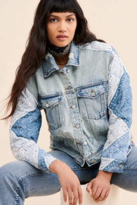 Bandana Sleeve Jean Jacket Nuuly