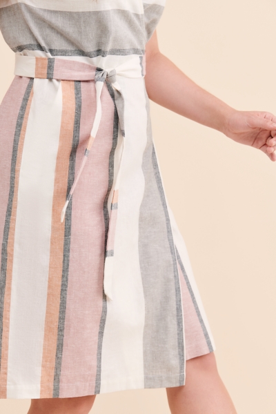 Striped Linen Wrap Dress | Nuuly