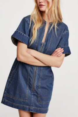 Free people dream on denim mini dress best sale