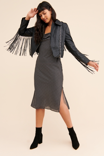 Faux-Leather Fringe Jacket | Nuuly