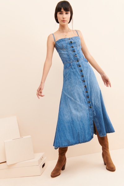 driftwood denim dress Driftwood Jeans Scottie Long Sleeve Tencel Dress -Daisy Daydream