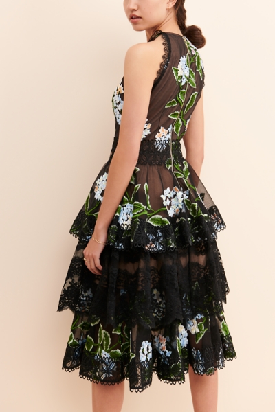 bronx and banco lika belted asymmetric ruffle dress Aurora Red Ruffle Gown by Bronx and Banco