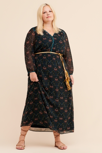 chinese dress ladies Winery Welcome Floral Midi in Camel Curves XL / Camel