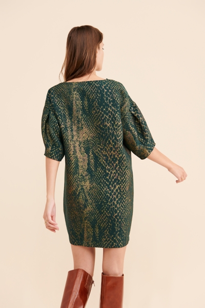 green emerald velvet dress Dark Winter Snakeskin Print Dress