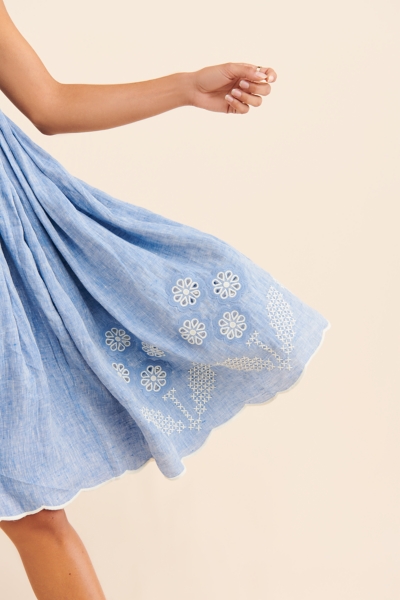 embroidered swing dress Ain't She Sweet Embroidered Babydoll Dress – Beautifully Poised Boutique main image 1