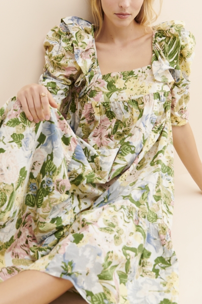 Off The Market Puff Sleeve Midi Dress | Nuuly