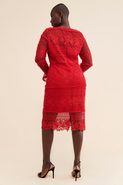 sachin and babi light blue dress Long Sleeve Lace Column Dress