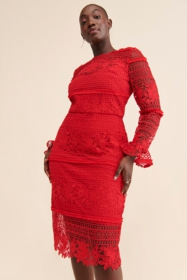 Long Sleeve Lace Column Dress Nuuly