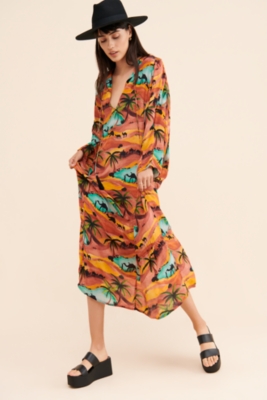 oasis red utility shirt dress