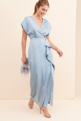 Dusty Blue Ruffle Dress Nuuly Rent
