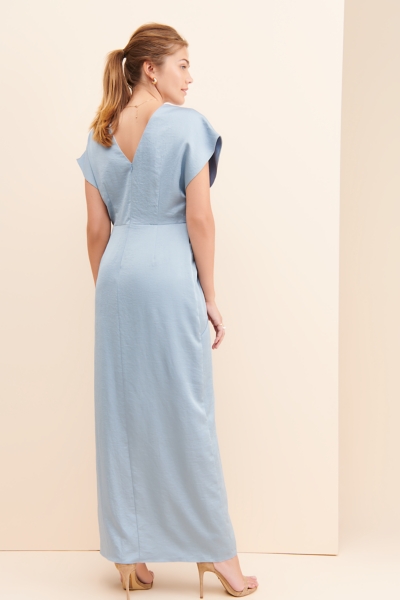 bridesmaids dresses for the beach Y2K Dusty Blue Ruffle Dress (XS/S) – Holy Thrift main image 0