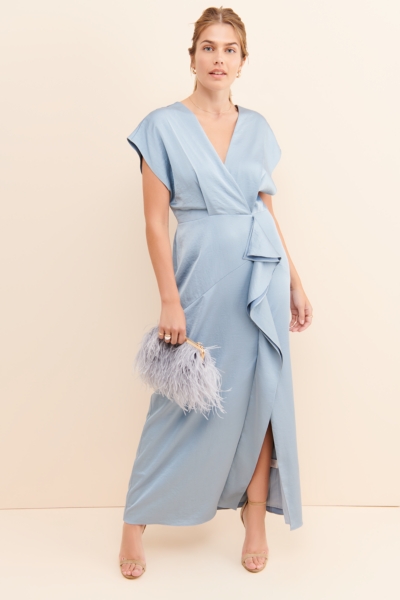Dusty Blue Ruffle Dress