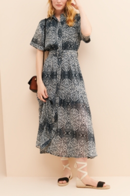 jacquin embroidered midi dress