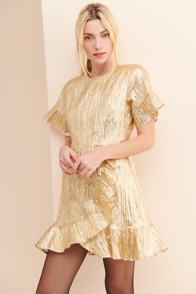 Gold Sparkle Mini Dress | Nuuly
