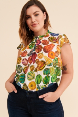 Pumpkin Print Blouse | Nuuly
