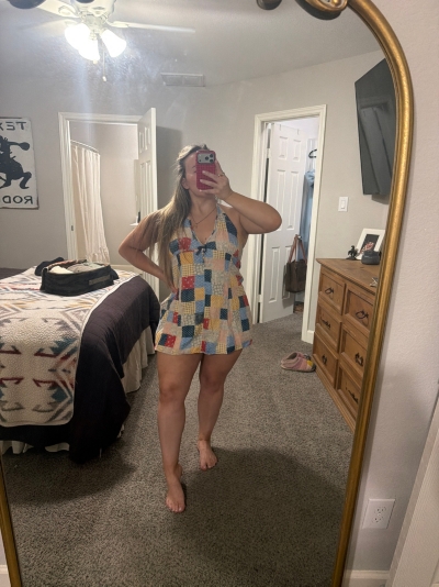 Charlotte Printed Halter Mini Dress | Nuuly
