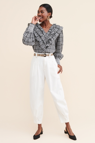 Plaid Ruffle Top | Nuuly