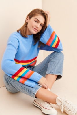 Rainbow Stripe Bell Sleeve