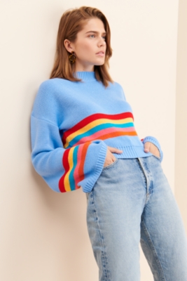 Rainbow Stripe Bell Sleeve