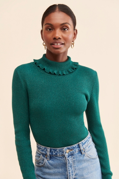 【PELLICULE】frill knit tops Frill Turtleneck | Nuuly