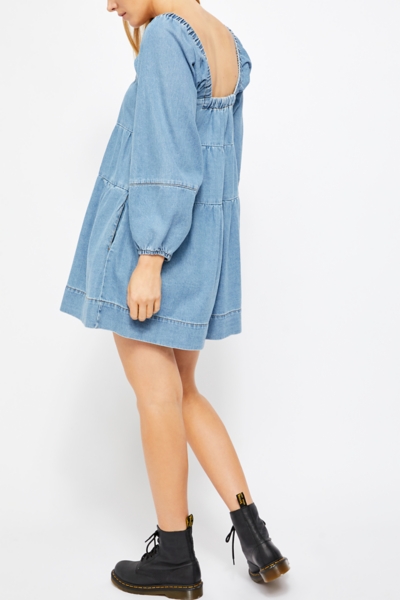 free people blue jean babydoll dress Free People sandy shores babydoll mini dress in cornflower blue