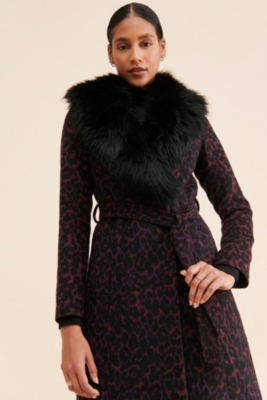 Faux Fur Trim Wrap Coat Nuuly