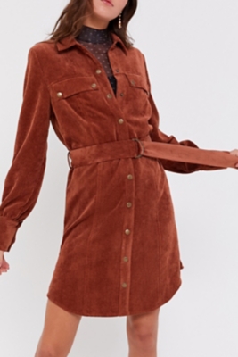 Averie Corduroy Belted Shirtdress Nuuly