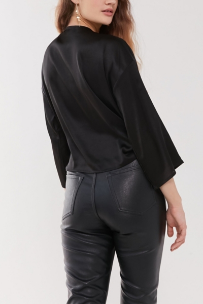 Nicole Satin Tie-Front Top | Nuuly