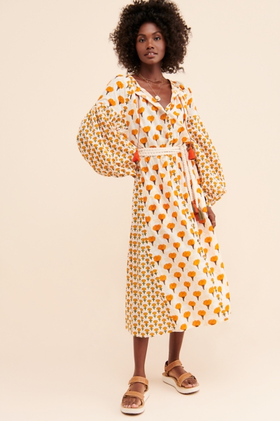 white christmas dresses Sunset Breeze Maxi Dress – Organic Cotton Maxi with V-Back & Pockets main image 0