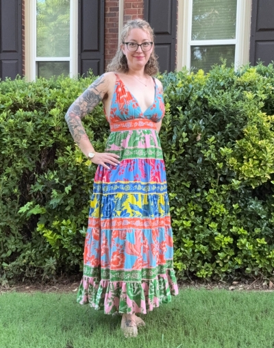 farm rio lace garden color blocked dress Mixed Lace Garden Midi Dress  FARM Rio