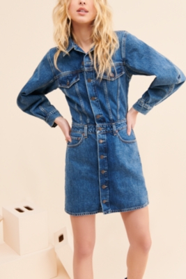 Balloon Sleeve Denim Mini Dress | Nuuly